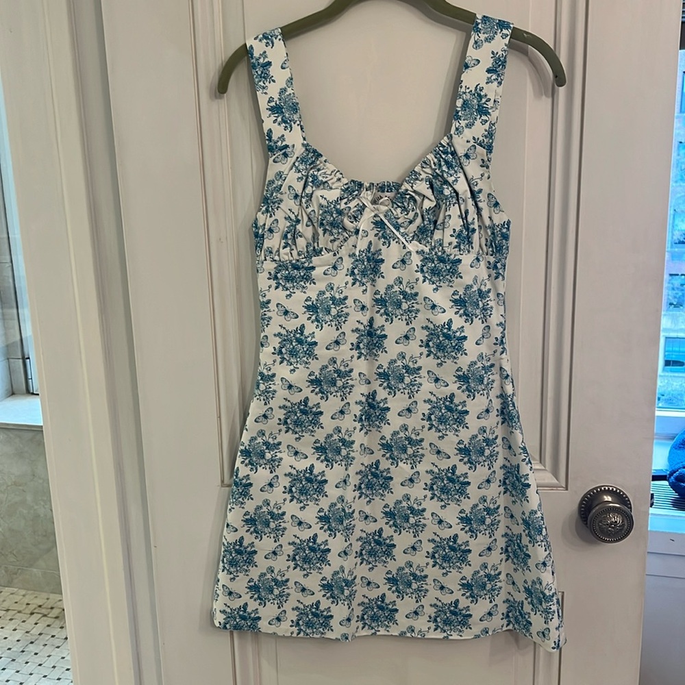 With Jean blue and White dress
